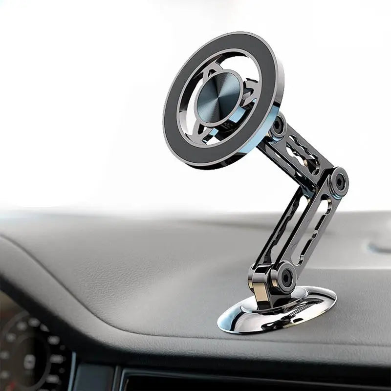 Magnetic Car Phone Holder Mount Ultra Magnetic Alloy Car Phone Mount Aluminum Alloy Long Arm Holder 360 Rotation Folding