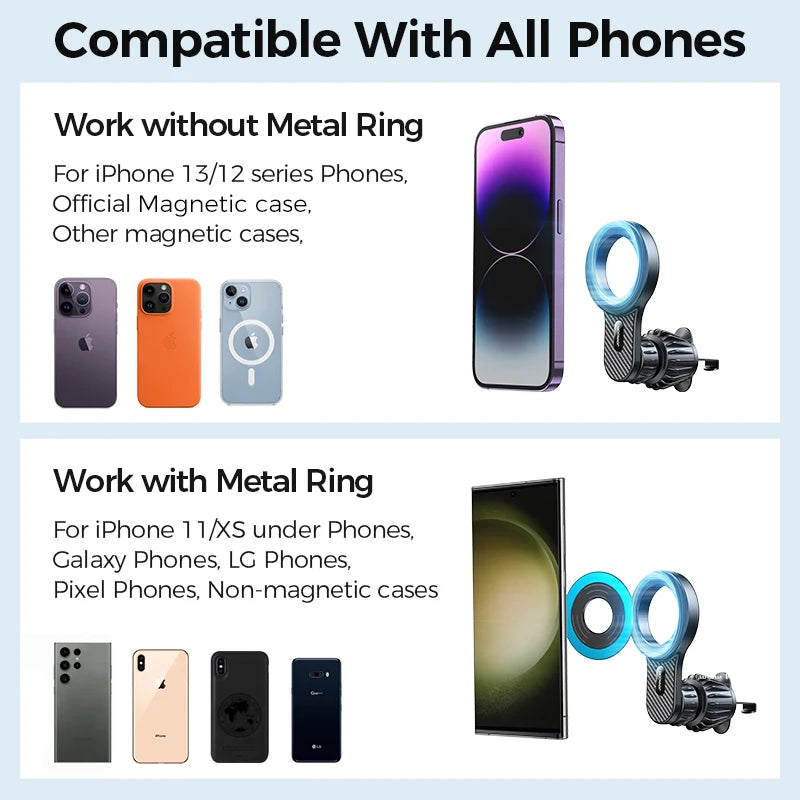 Joyroom  Magnetic Car Phone Holder Strong Car Air Vent Phone Mount Compatible with Iphone Samsung LG Google Pixel, Etc