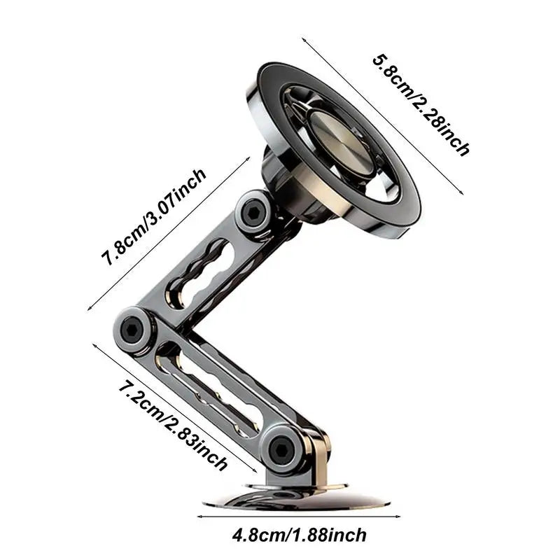 Magnetic Car Phone Holder Mount Ultra Magnetic Alloy Car Phone Mount Aluminum Alloy Long Arm Holder 360 Rotation Folding