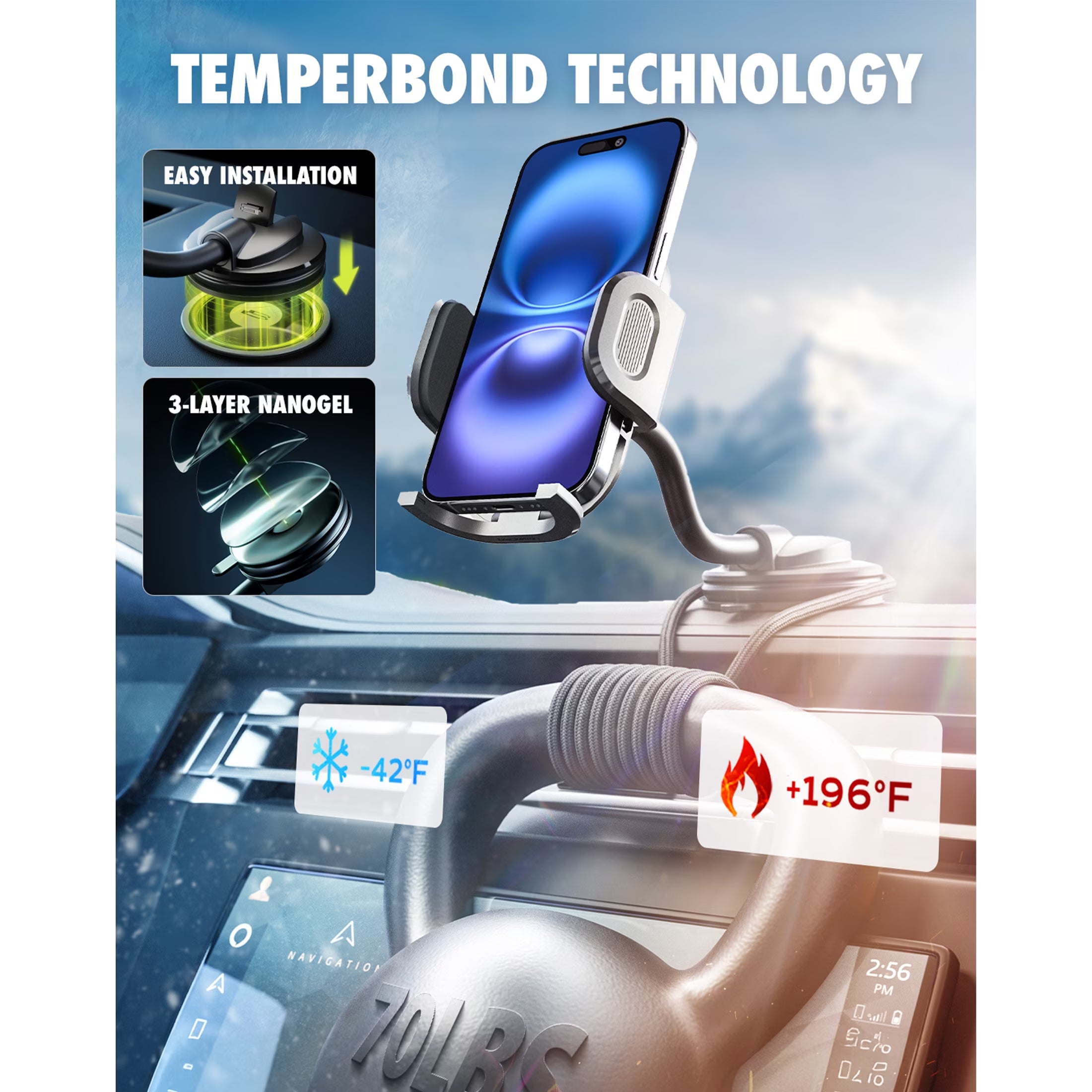 Tripgrip Flex Car Vent Phone Mount, Adjustable Cell Phone Mount Fits Most Phones