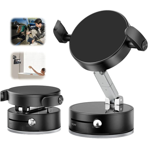 Car Vacuum Magnetic Suction Cup Foldable Magnetic Phone Holder Stand Magnet and Clamping Mount for Car Repair/Gym/Mirror Mount